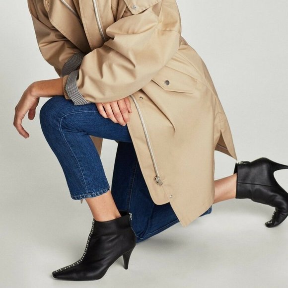 Zara | Shoes | Zara Black Ankle Boots With Stiletto Heel And  ZARA STUDDED LEATHER BLACK ANKLE BOOTS BRAND NEW WITH TAGS US 6.5 EUR 37